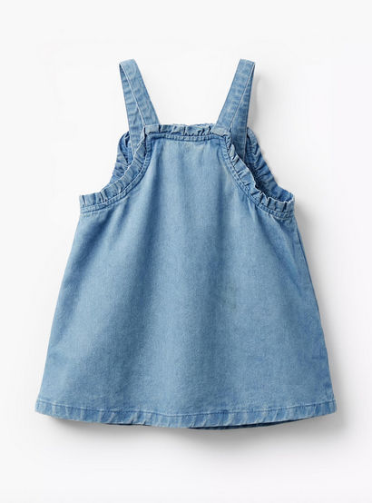 Juniors Square Neck Sleeveless Pinafore with Floral Embroidery-girls-clothing-dressesandjumpsuits-image-3