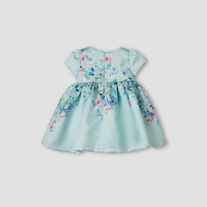 Junior Round Neck Short Sleeves Prom Dress with Bloomers