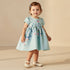 Junior Round Neck Short Sleeves Prom Dress with Bloomers - Green / 12-18 mths