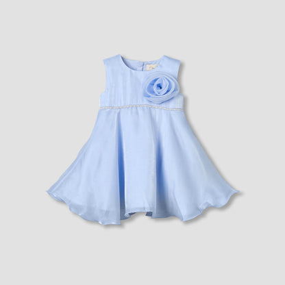 Juniors Round Neck Sleeveless A-line Dress with Headband