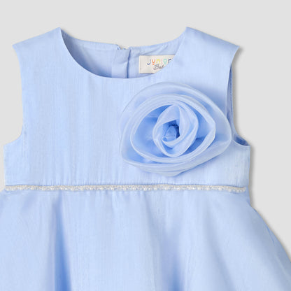 Juniors Round Neck Sleeveless A-line Dress with Headband