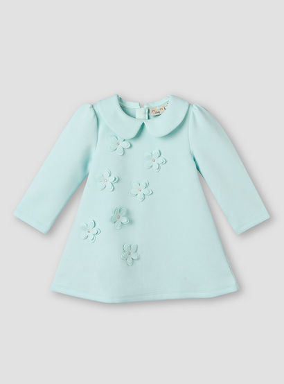Juniors Peter Pan Collar Long Sleeves A-line Dress with Tights-baby-girls-clothing-dressesandjumpsuits-image-3