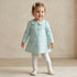 Juniors Peter Pan Collar Long Sleeves A-line Dress with Tights - Multicolour / 24-36 mths