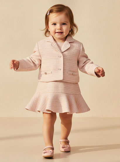 Juniors Sleeveless A-line Dress and Blazer Set with Textured Design-baby-girls-clothing-dressesandjumpsuits-image-1