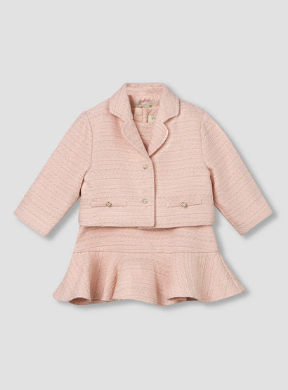 Juniors Sleeveless A-line Dress and Blazer Set with Textured Design-baby-girls-clothing-dressesandjumpsuits-image-2