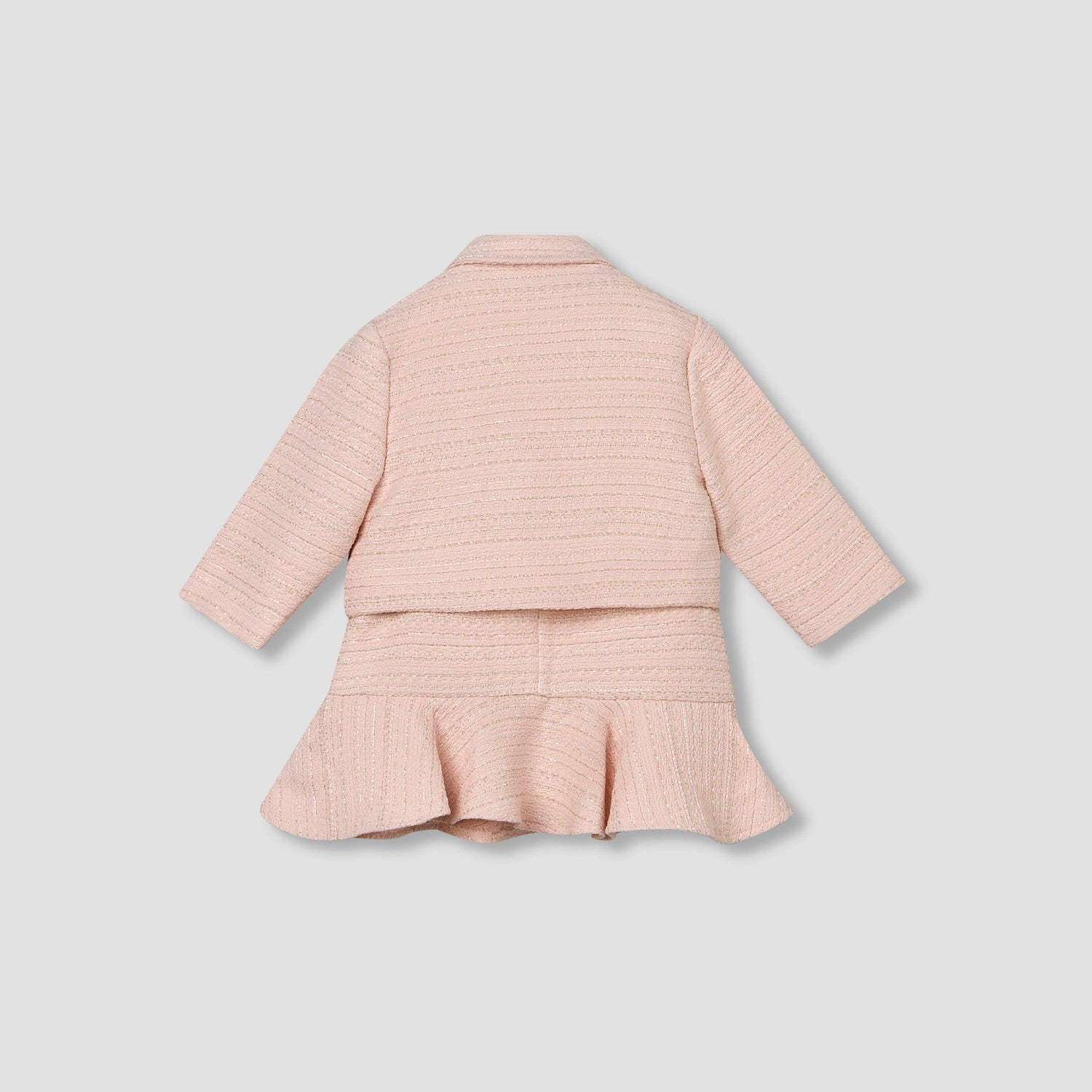 Juniors Sleeveless A-line Dress and Blazer Set with Textured Design