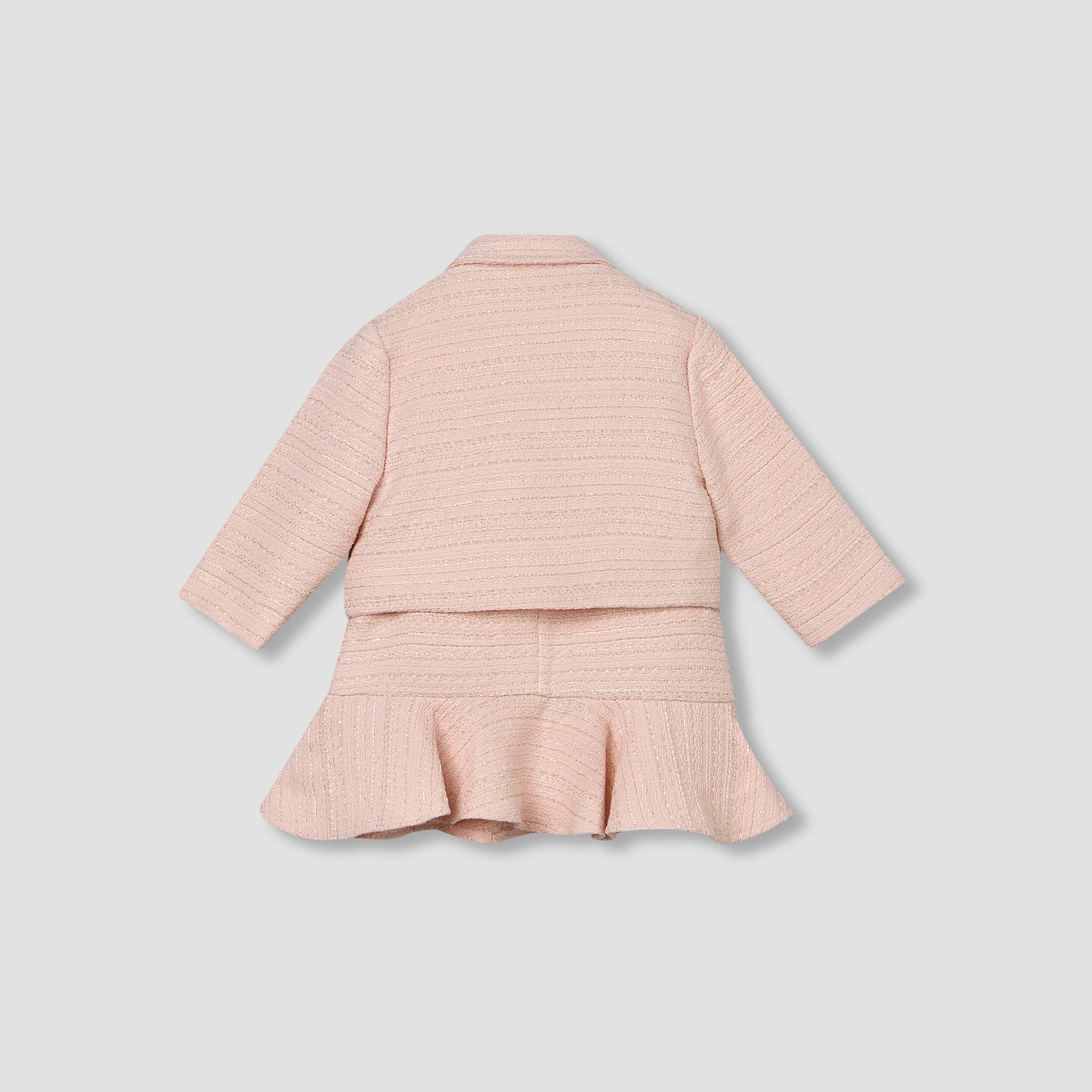 Juniors Sleeveless A-line Dress and Blazer Set with Textured Design