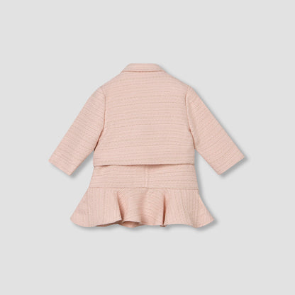 Juniors Sleeveless A-line Dress and Blazer Set with Textured Design