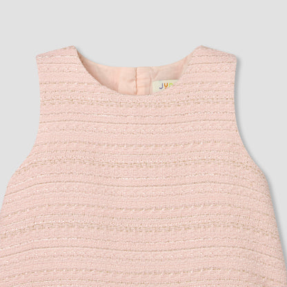 Juniors Sleeveless A-line Dress and Blazer Set with Textured Design