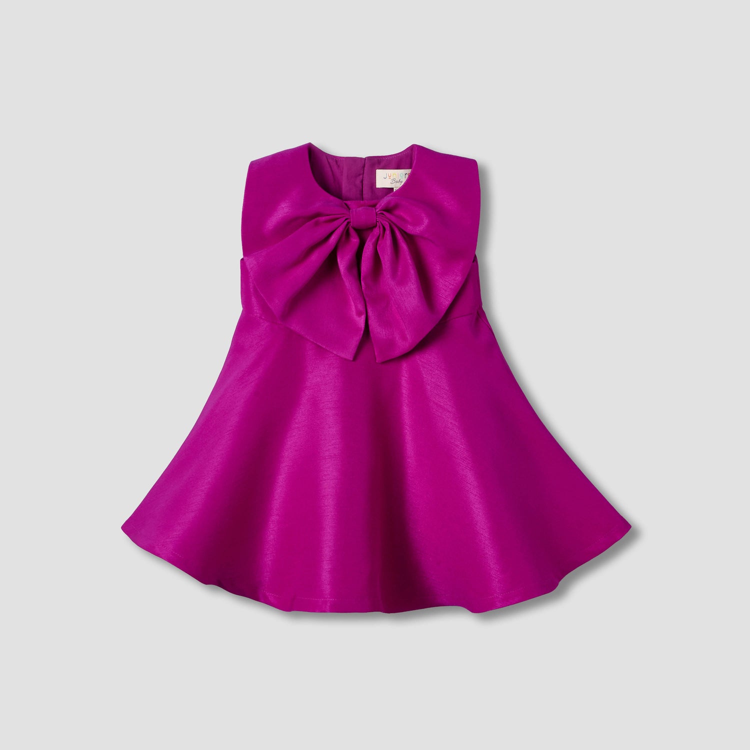 Juniors Sleeveless Dress with Bow Applique
