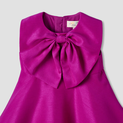 Juniors Sleeveless Dress with Bow Applique