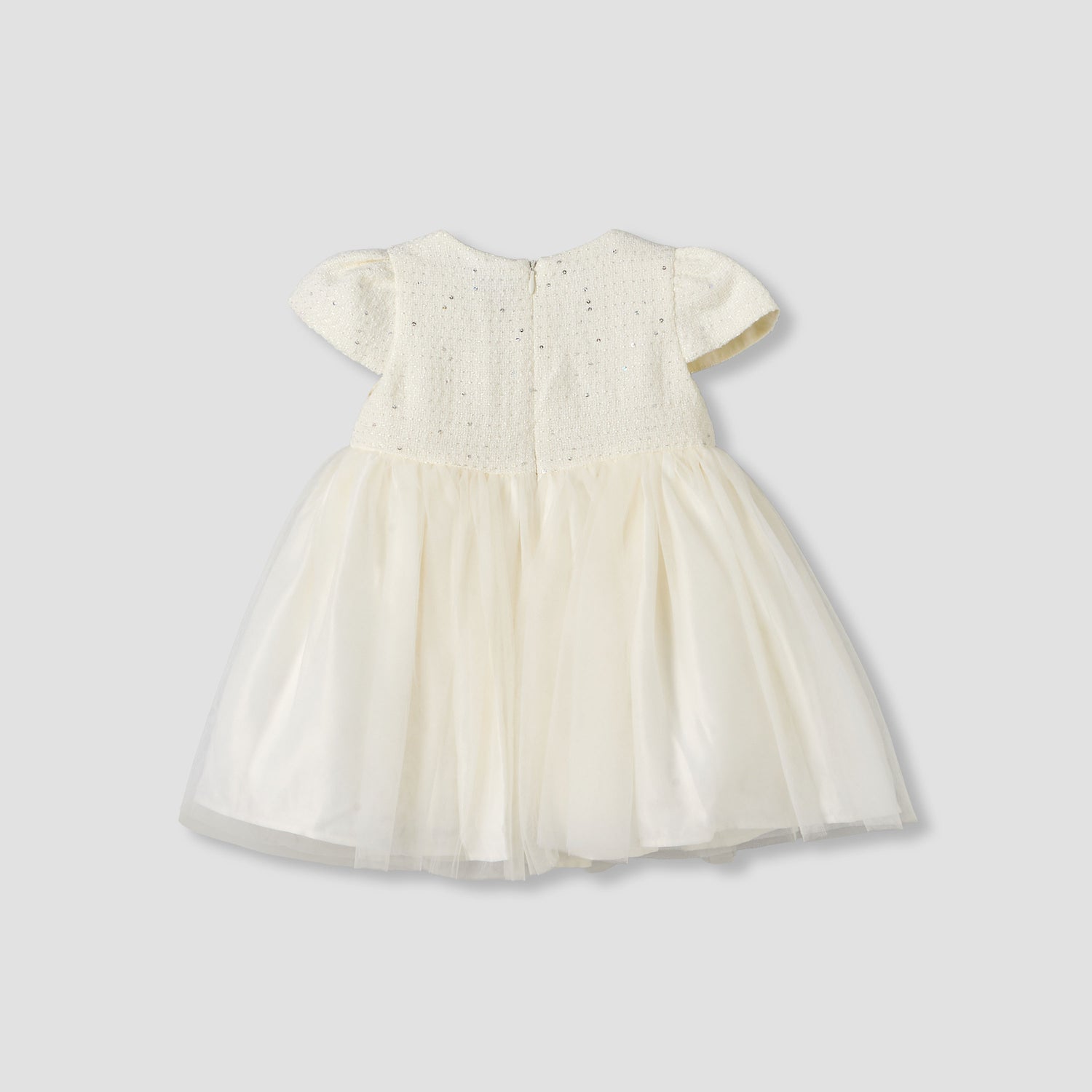 Juniors Round Neck Short Sleeve Dress with Sequin Detail
