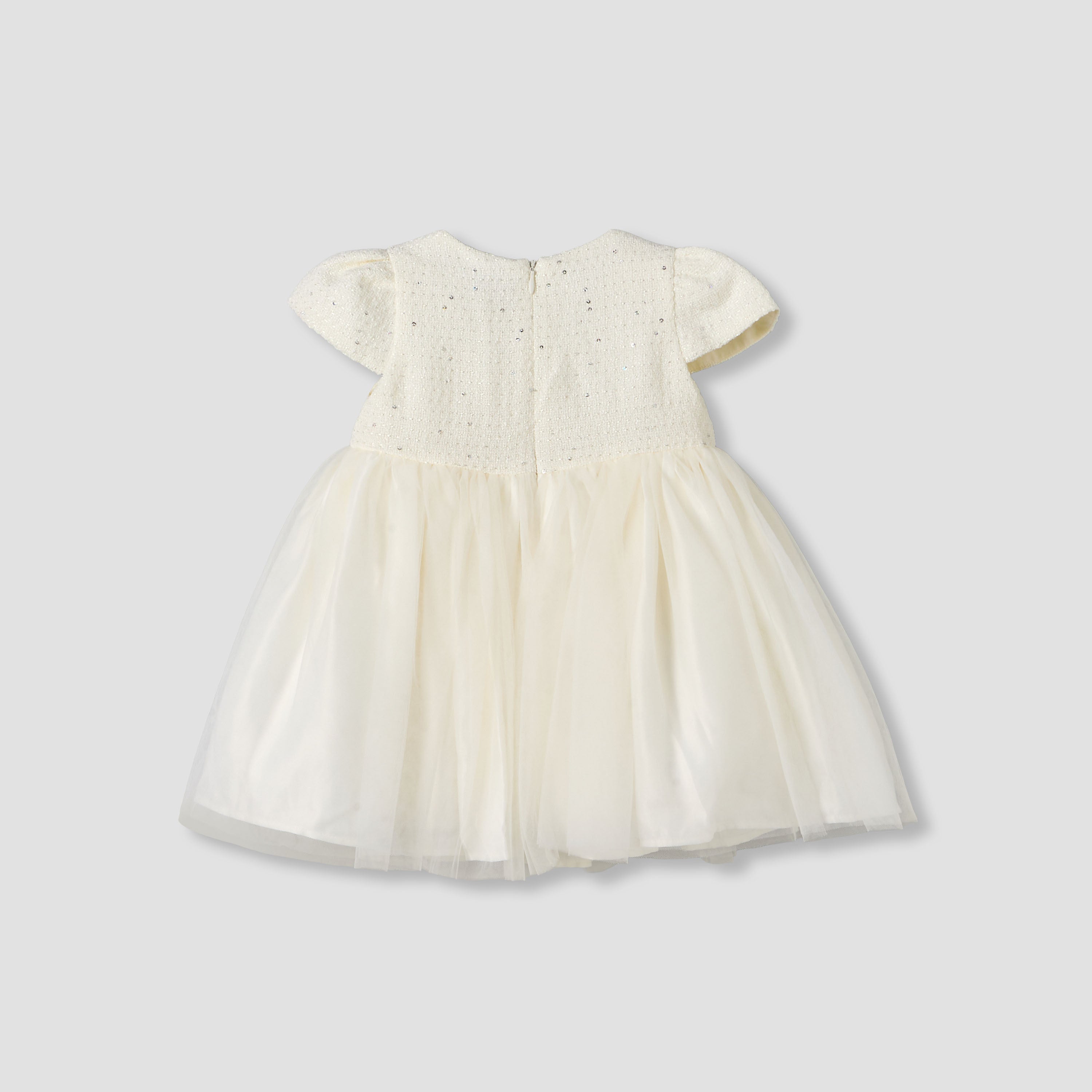 Juniors Round Neck Short Sleeve Dress with Sequin Detail