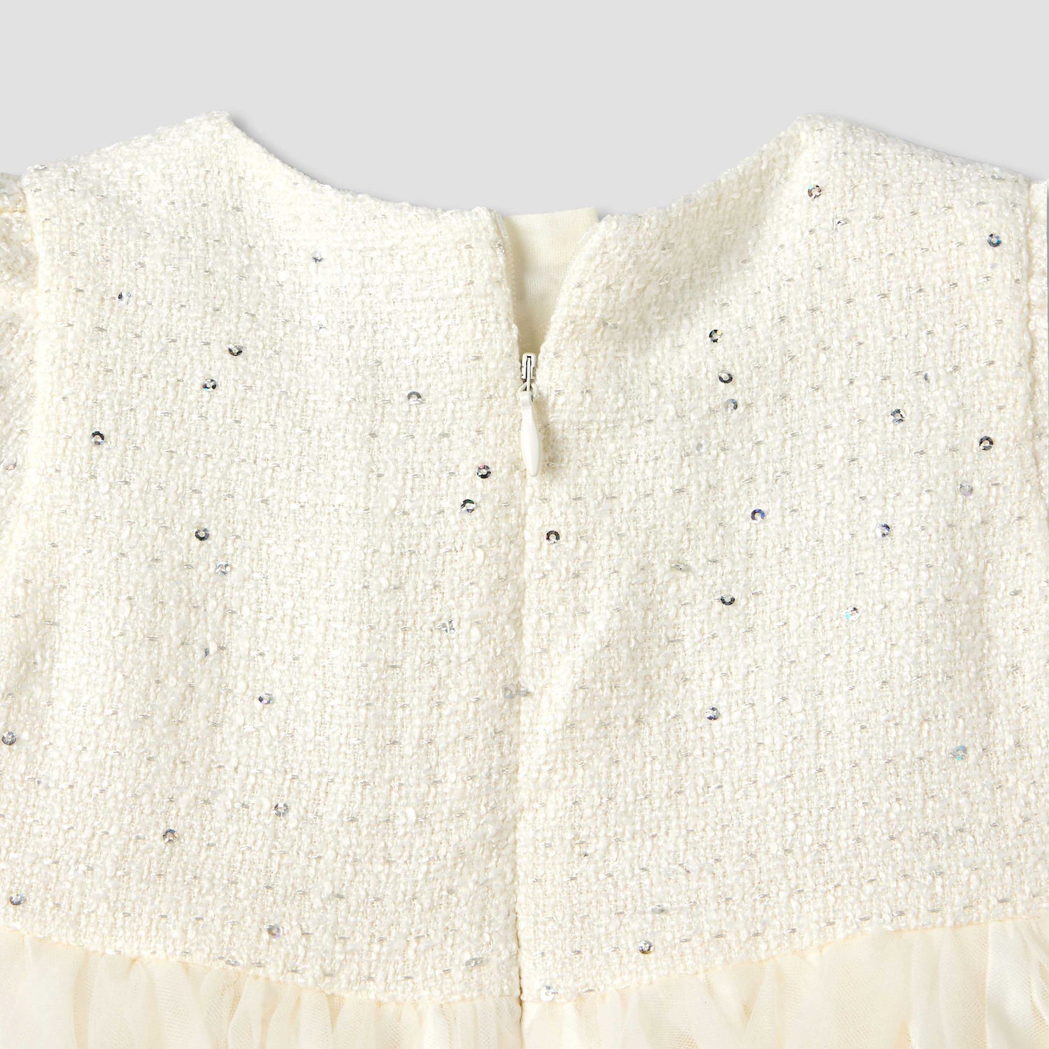 Juniors Round Neck Short Sleeve Dress with Sequin Detail