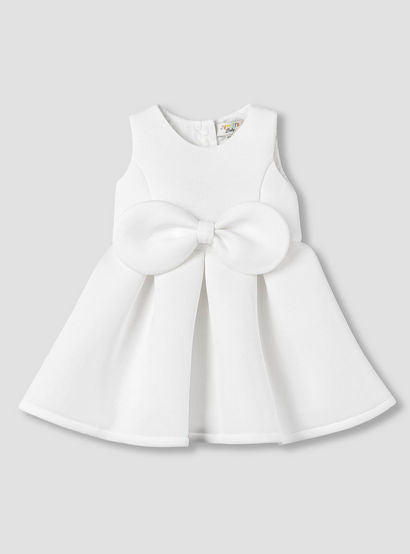 Juniors Round Neck Sleeveless Dress with Bow Accent-baby-girls-clothing-dressesandjumpsuits-image-2