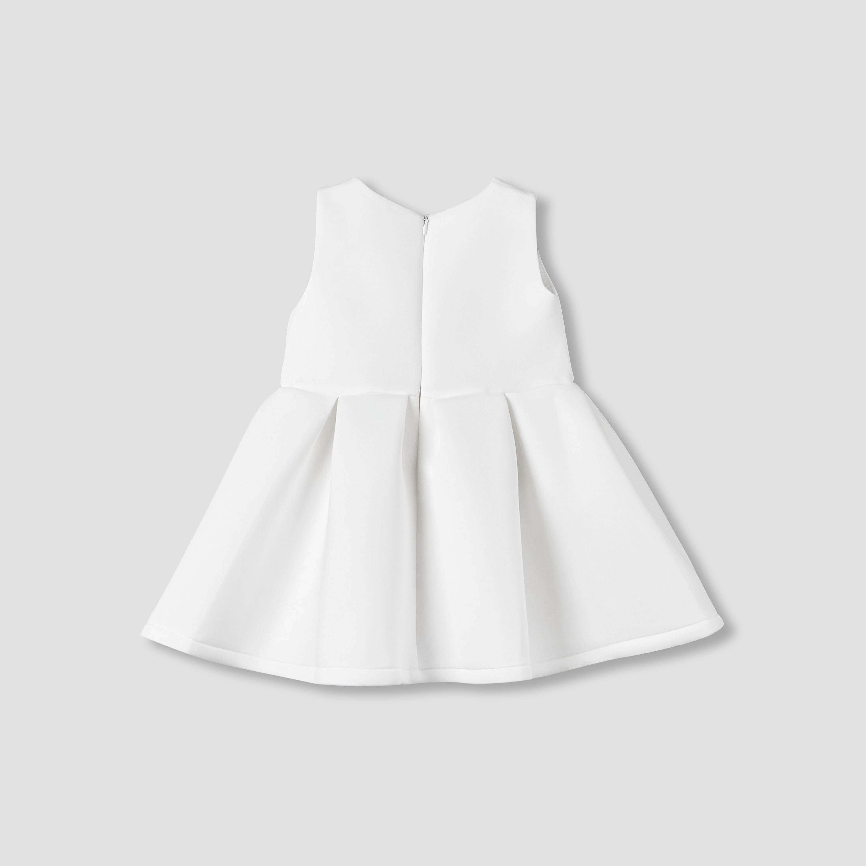 Juniors Round Neck Sleeveless Dress with Bow Accent