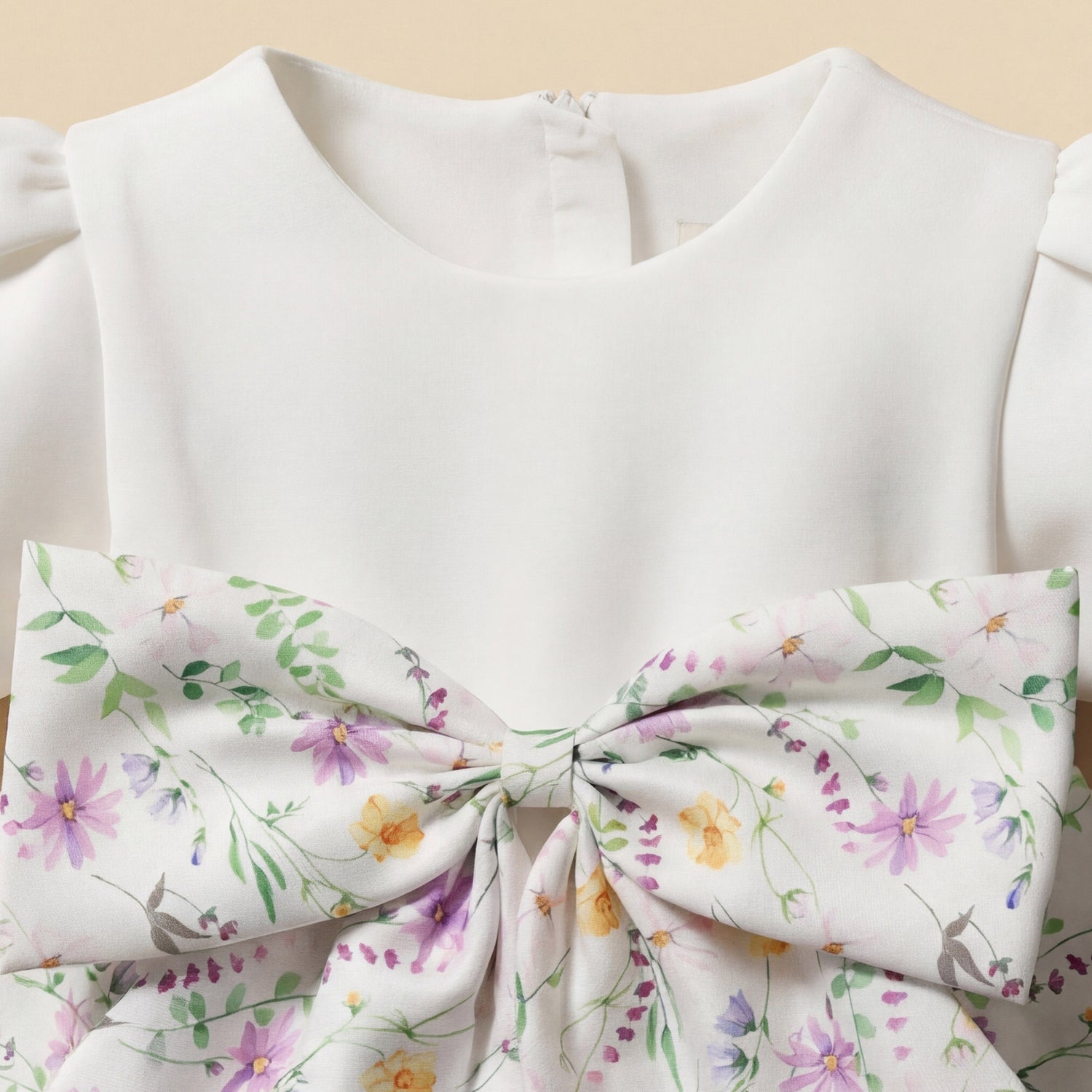 Juniors Round Neck Short Sleeves A-Line Dress with Floral Print