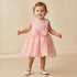 Juniors Round Neck Sleeveless Dress with Floral Applique Design - Pink / 12-18 mths