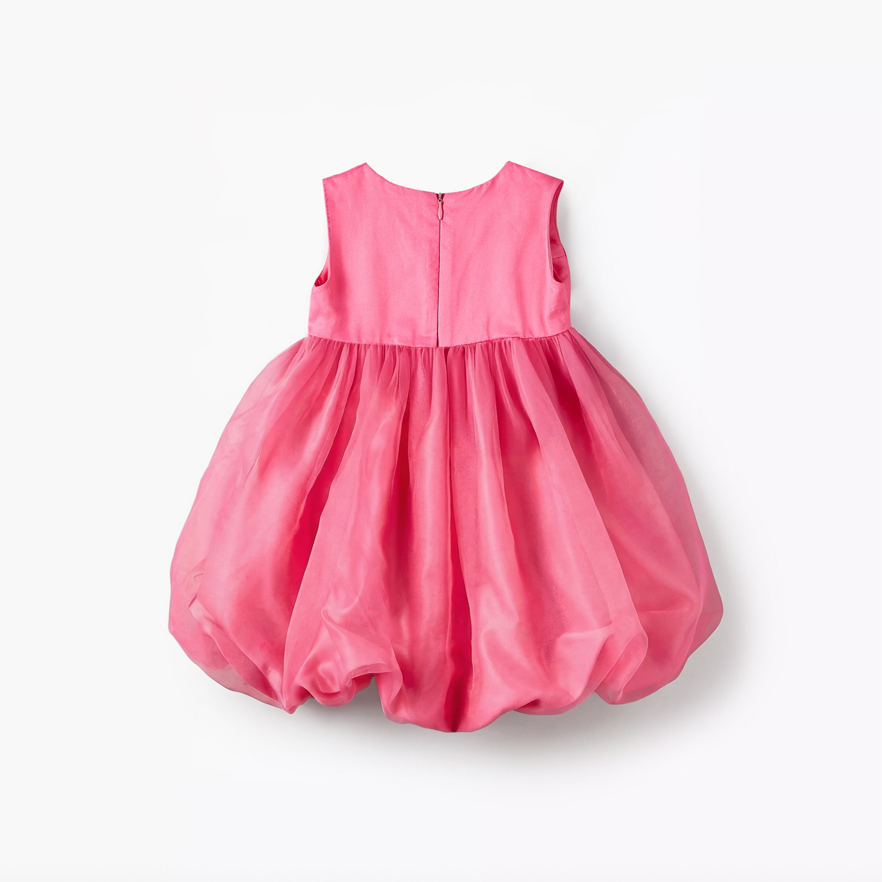 Juniors Round Neck Sleeveless Dress with Bow Accent