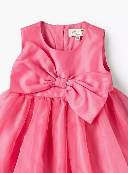 Juniors Round Neck Sleeveless Dress with Bow Accent-baby-girls-clothing-dressesandjumpsuits-image-4