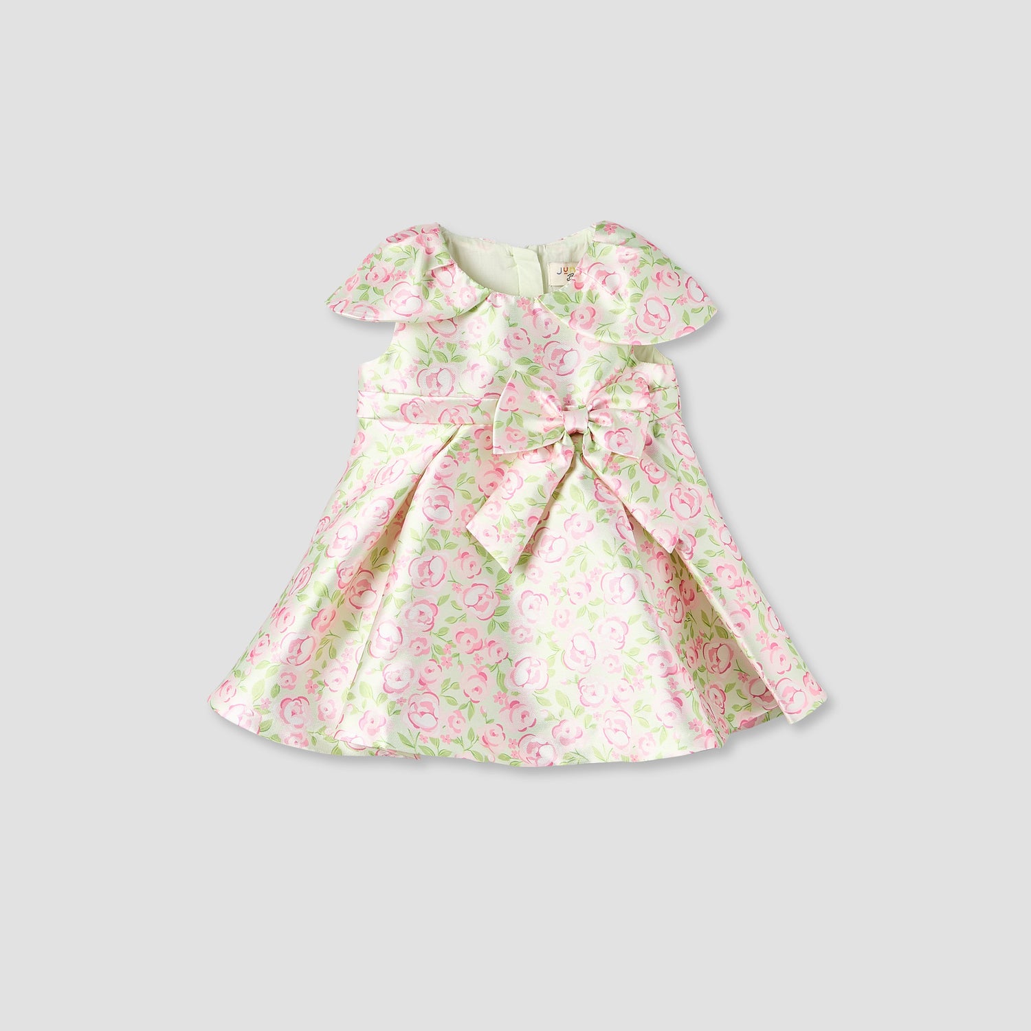Juniors Round Neck Sleeveless A-line Dress with Floral Print - Multicolour / 12-18 mths
