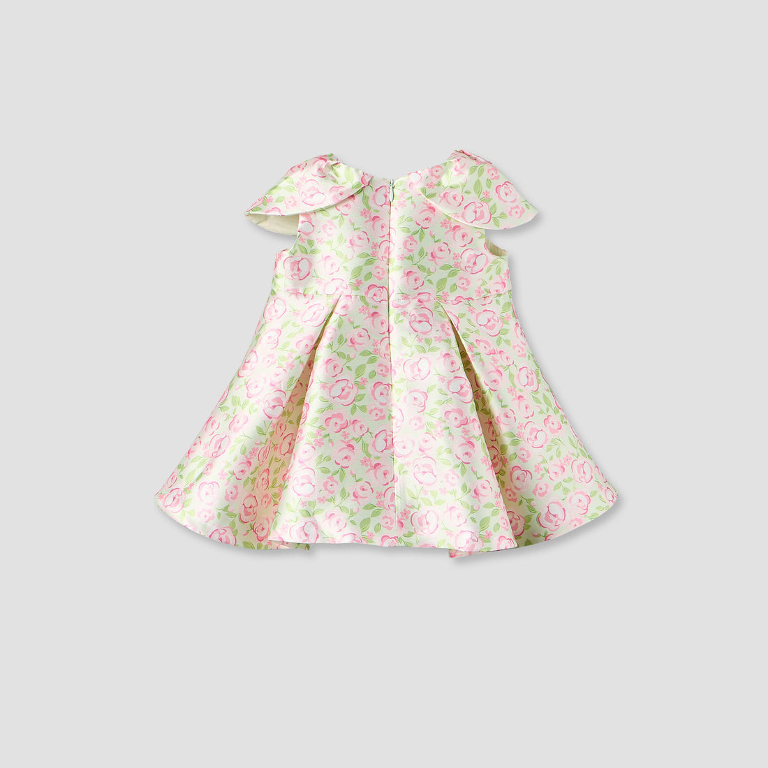 Juniors Round Neck Sleeveless A-line Dress with Floral Print