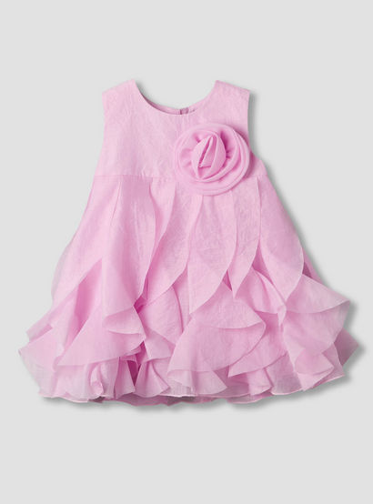 Juniors Round Neck Sleeveless Dress with Ruffles-baby-girls-clothing-dressesandjumpsuits-image-2