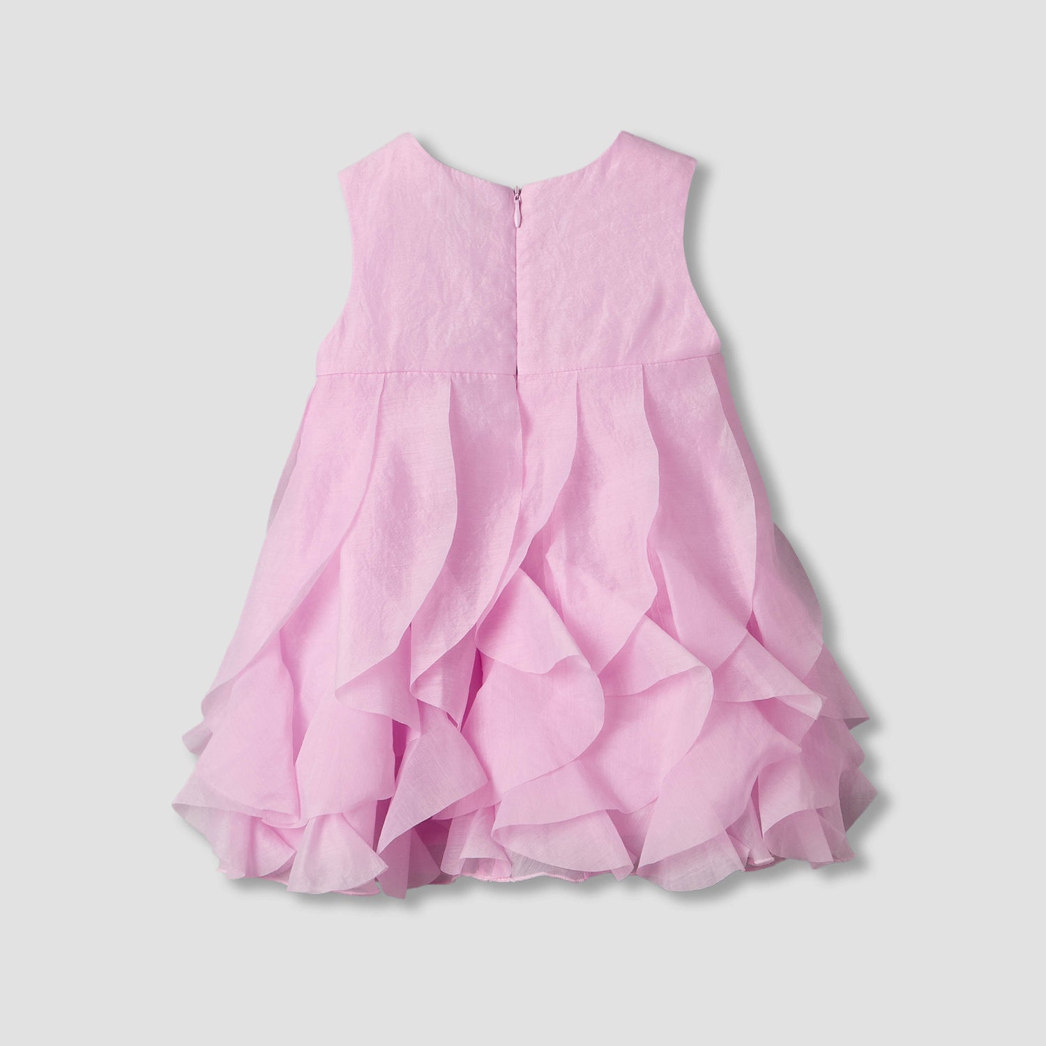 Juniors Round Neck Sleeveless Dress with Ruffles