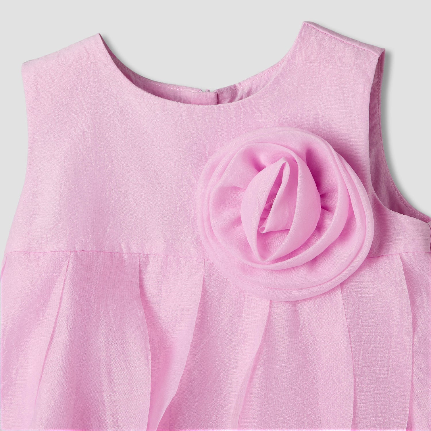 Juniors Round Neck Sleeveless Dress with Ruffles