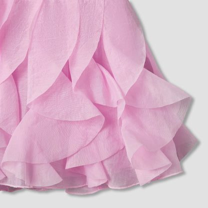 Juniors Round Neck Sleeveless Dress with Ruffles