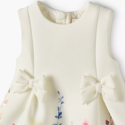 Juniors Round Neck Sleeveless Dress with Floral Print