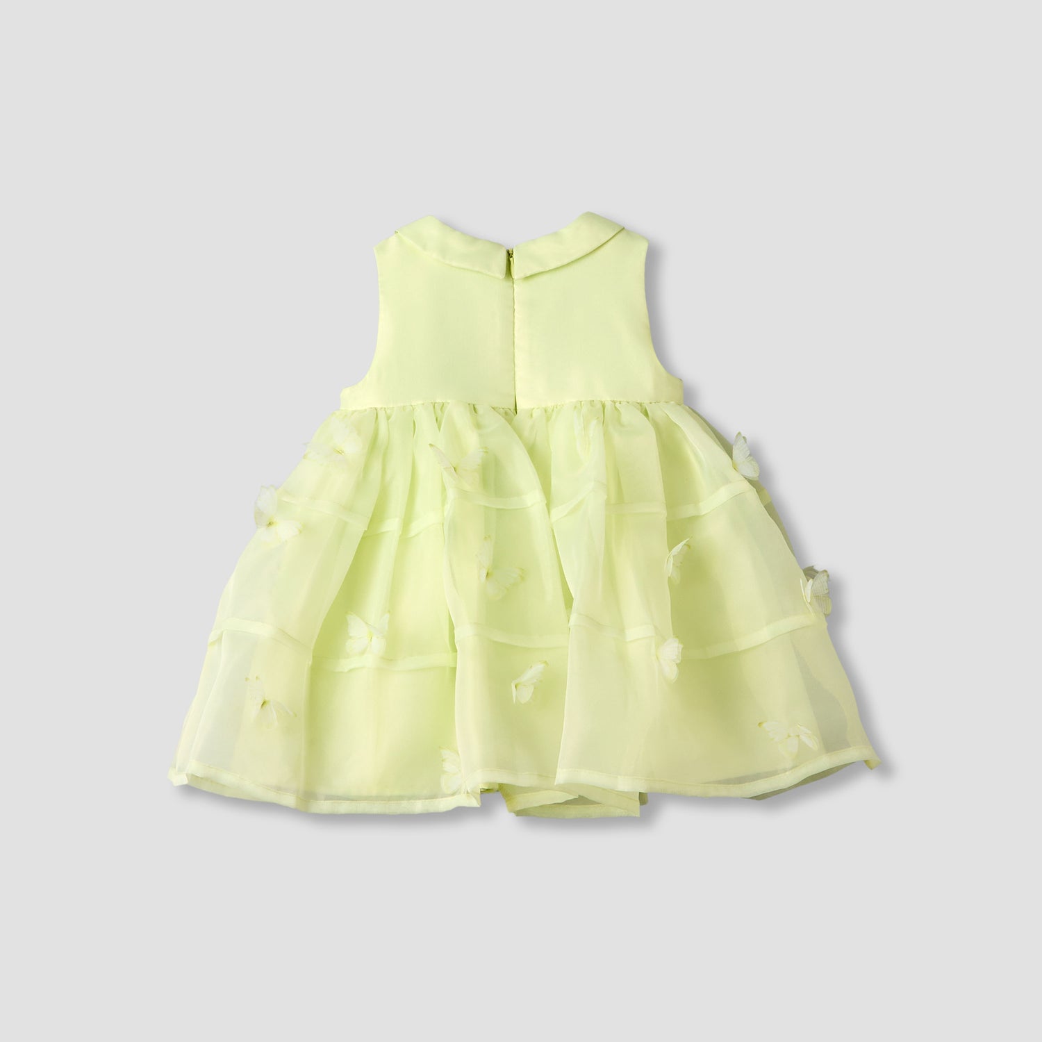 Juniors Round Neck Sleeveless A-line Dress with Butterfly Applique Detail