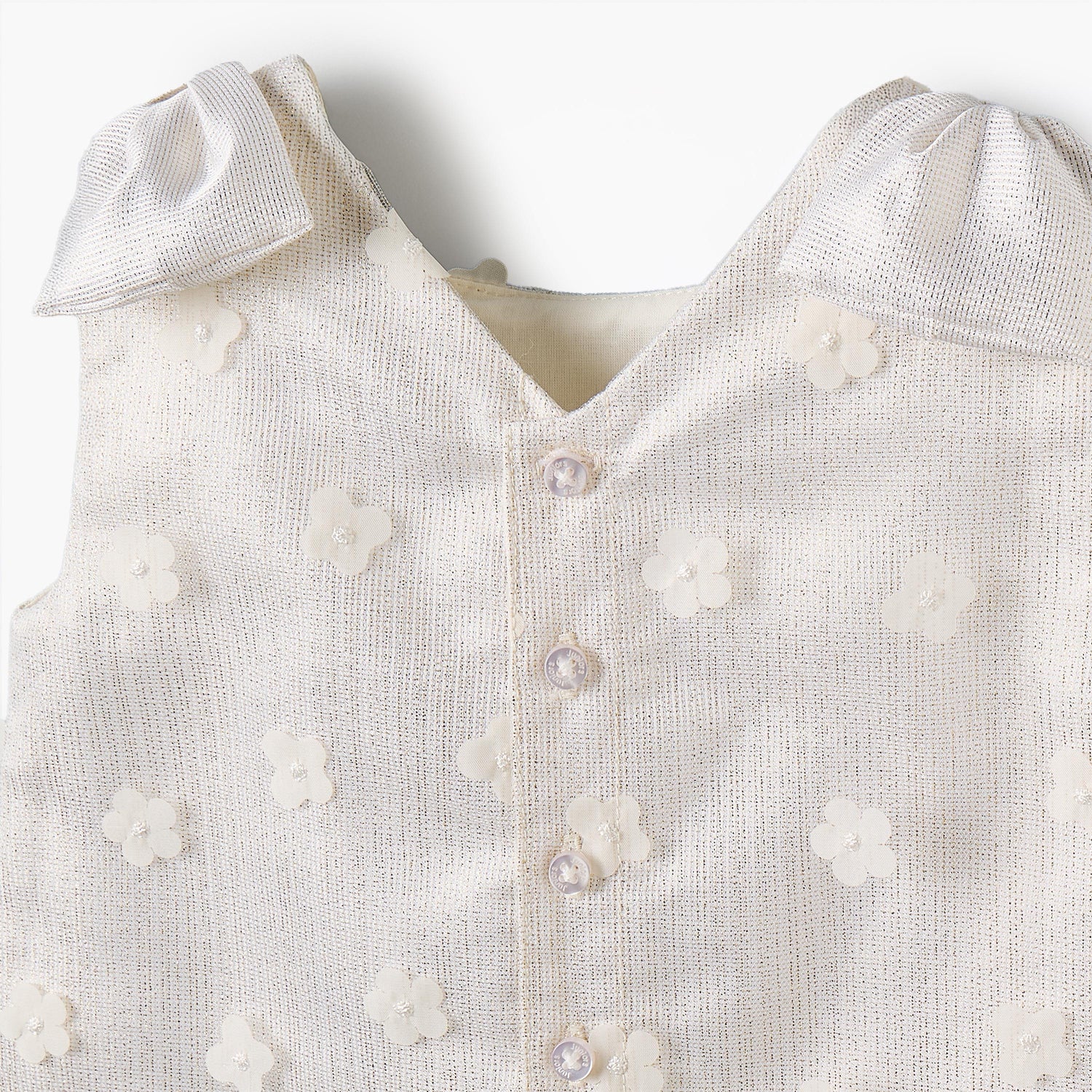 Juniors V-neck Sleeveless Top and Skirt Set with 3D Floral Applique