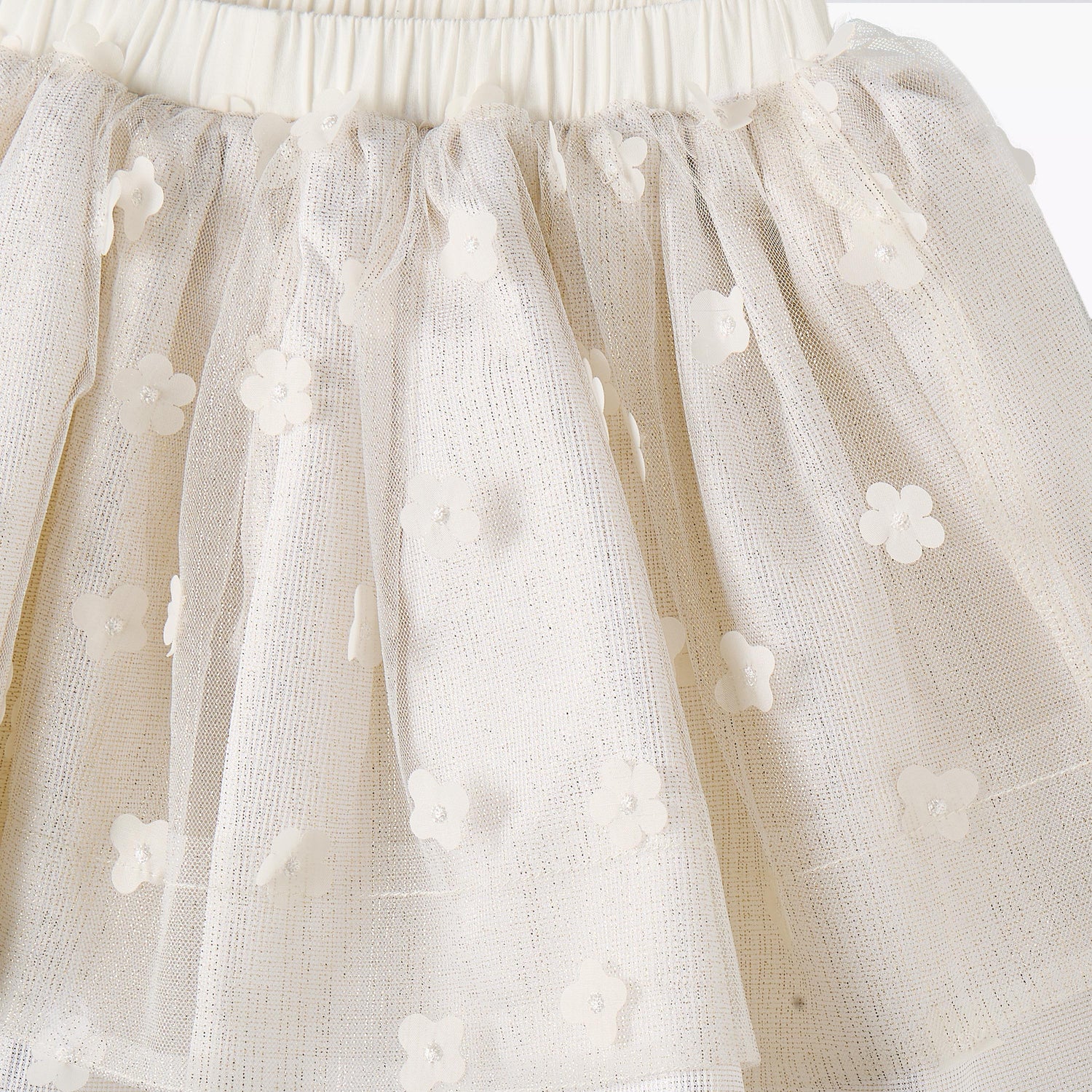 Juniors V-neck Sleeveless Top and Skirt Set with 3D Floral Applique