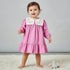 Giggles Collared Long Sleeves A-Line Dress with Bloomers - Pink / 12-18 mths