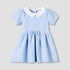 Giggles Peter Pan Collar Short Sleeve A-line Dress with Floral Applique