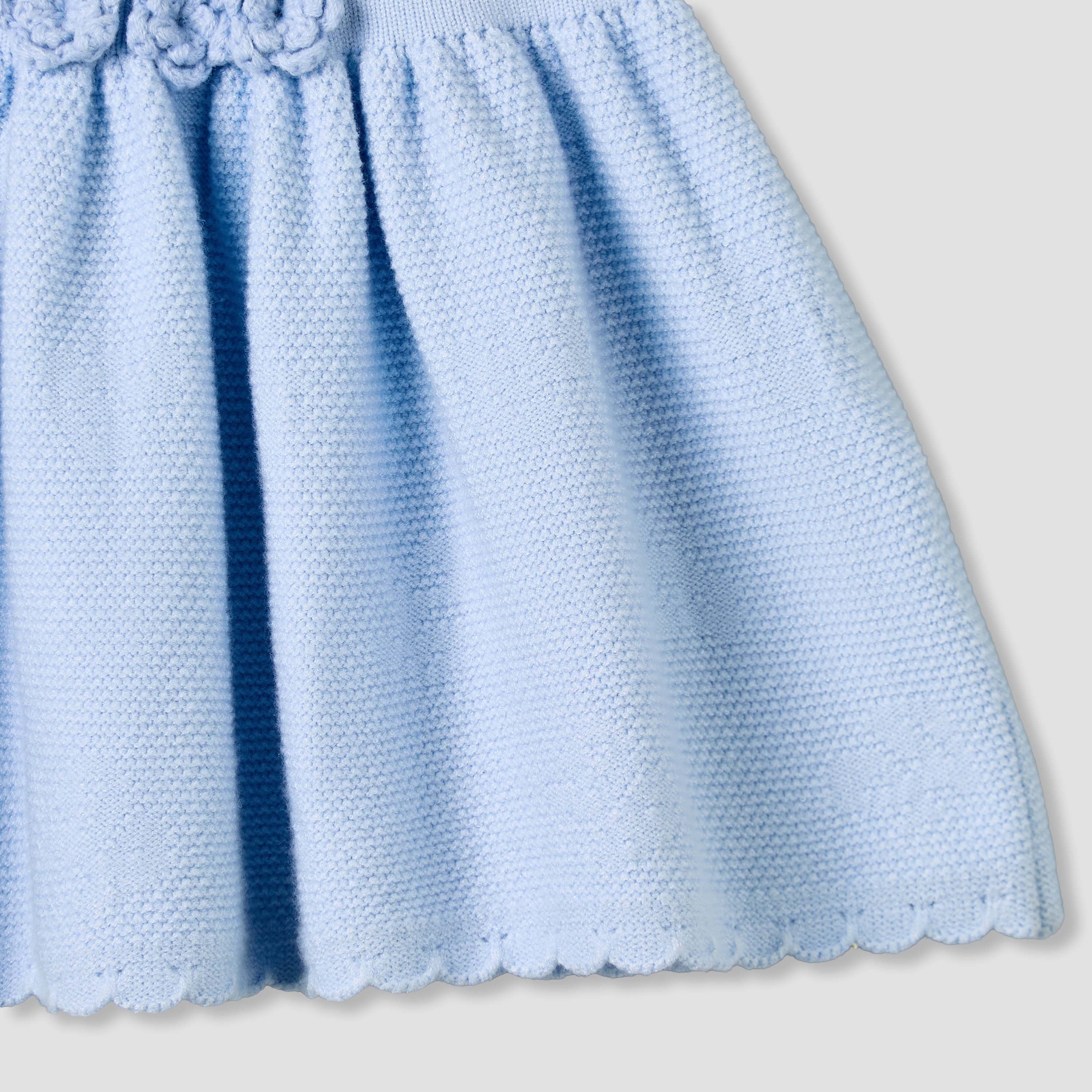 Giggles Peter Pan Collar Short Sleeve A-line Dress with Floral Applique
