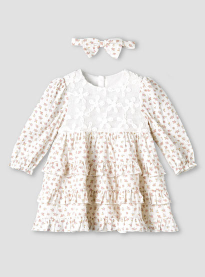 Giggles Round Neck Long Sleeve Dress with Hairband-baby-girls-clothing-dressesandjumpsuits-image-2