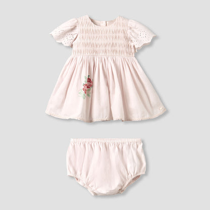 Giggles Round Neck Short Sleeves A-line Dress with Bloomers