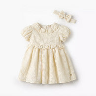 Giggles Round Neck Short Sleeve Dress with Hairband-undefined-image-1