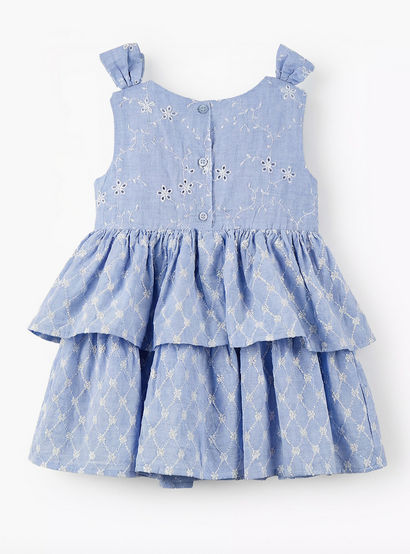 Giggles Round Neck Sleeveless Tiered Dress with Embroidered Detail-baby-girls-clothing-dressesandjumpsuits-image-3