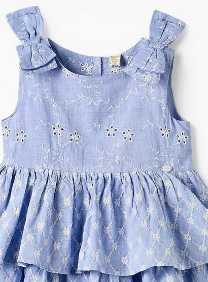 Giggles Round Neck Sleeveless Tiered Dress with Embroidered Detail-baby-girls-clothing-dressesandjumpsuits-image-4