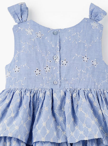 Giggles Round Neck Sleeveless Tiered Dress with Embroidered Detail-baby-girls-clothing-dressesandjumpsuits-image-5