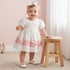 Giggles Square Neck Short Sleeves A-line Dress with Headband - White / 24-36 mths