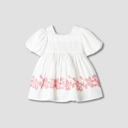 Giggles Square Neck Short Sleeves A-line Dress with Headband