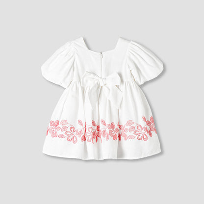 Giggles Square Neck Short Sleeves A-line Dress with Headband