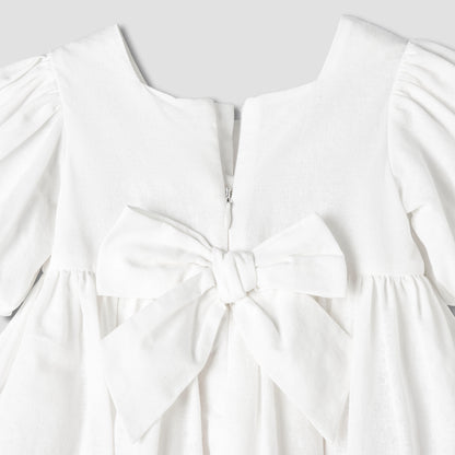 Giggles Square Neck Short Sleeves A-line Dress with Headband