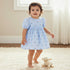 Giggles Round Neck Short Sleeve Dress with Bloomers - Blue / 24-36 mths