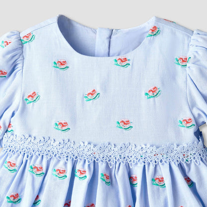 Giggles Round Neck Short Sleeve Dress with Bloomers