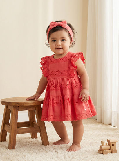 Giggles Round Neck Sleeveless Knee-Length Dress with Hairband-baby-girls-clothing-dressesandjumpsuits-image-1